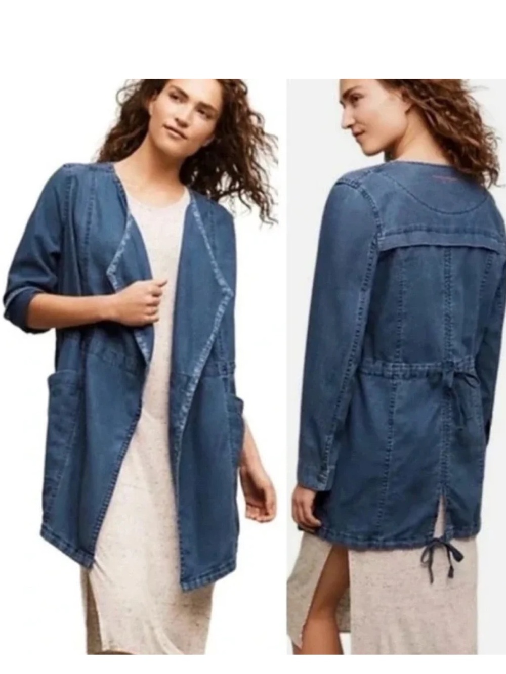 Anthropologie Hei Hei denim open front chambray jacket ladies size M
